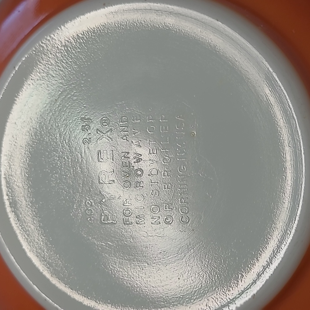 (#3)Vintage Pyrex Autumn wheat orange bowl 403-2.5qt - Picture 3 of 4